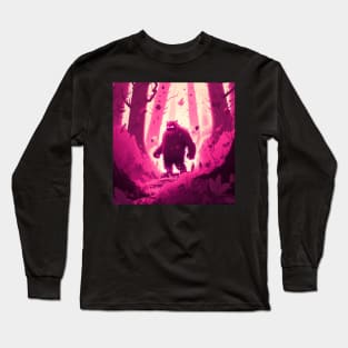 Quirky Magenta Yeti Long Sleeve T-Shirt